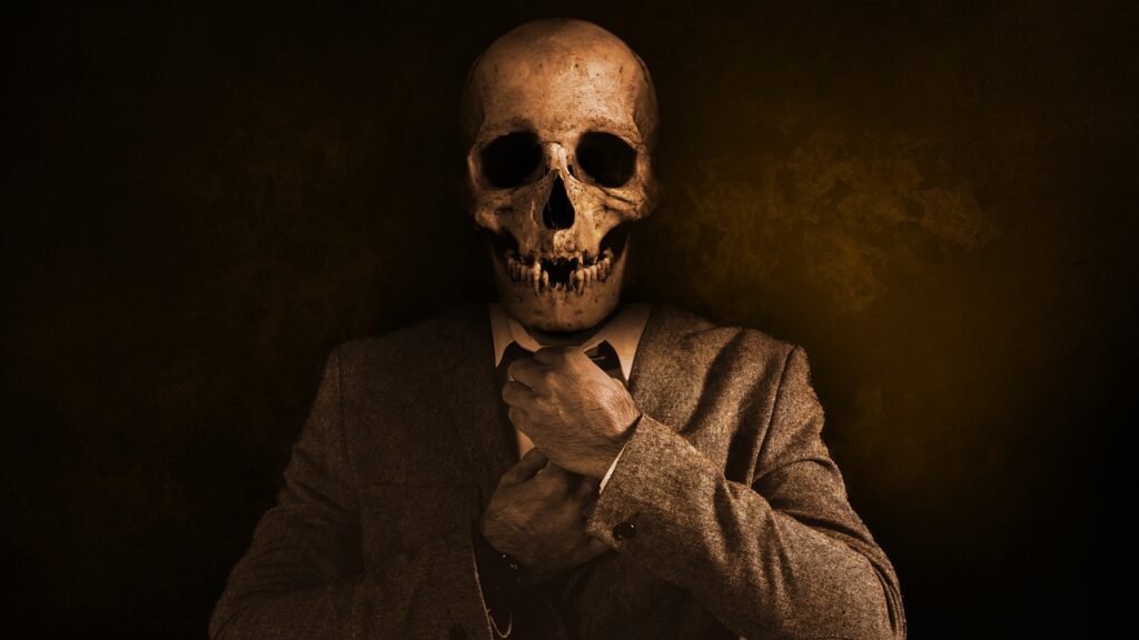 man, skull, skull and crossbones, necktie, men's suit, dramatic, people, face, skull, skull, skull, skull, skull